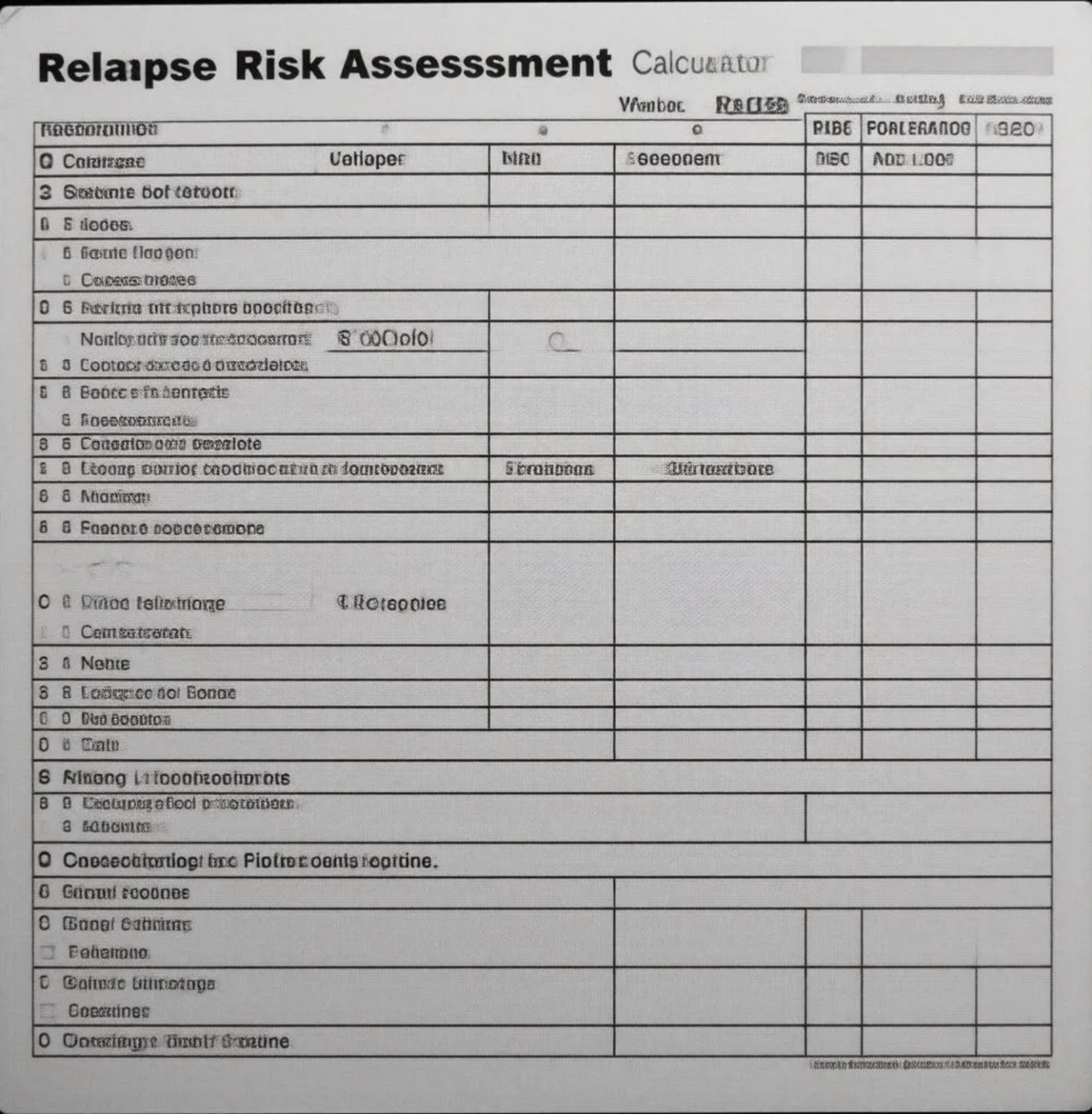 Relapse Risk Assessment Calculator (FREE) - SOBER STANDARD